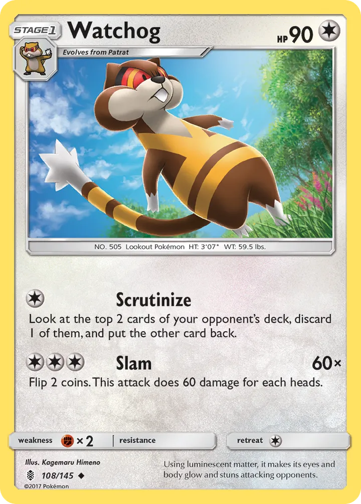 Front of Watchog 108, Sun & Moon—Guardians Rising English