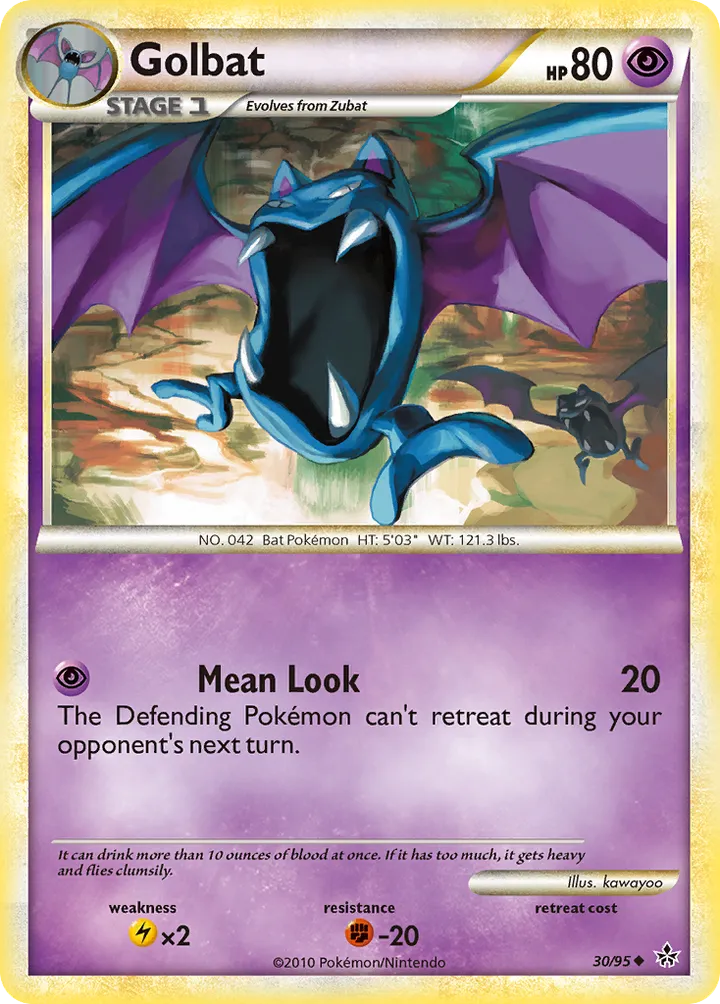 HS—Unleashed 영어판 Golbat 30 카드 앞면