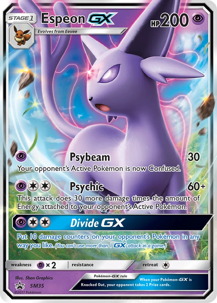SM Black Star Promos 영어판 Espeon-GX SM35 카드 앞면