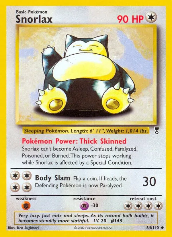Legendary Collection 영어판 Snorlax 64 카드 앞면