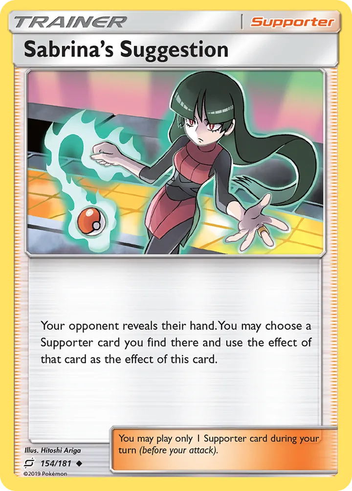 Sun & Moon—Team Up 영어판 Sabrina's Suggestion 154 카드 앞면
