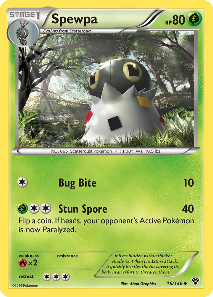 XY 英語版 Spewpa 16 カード表面