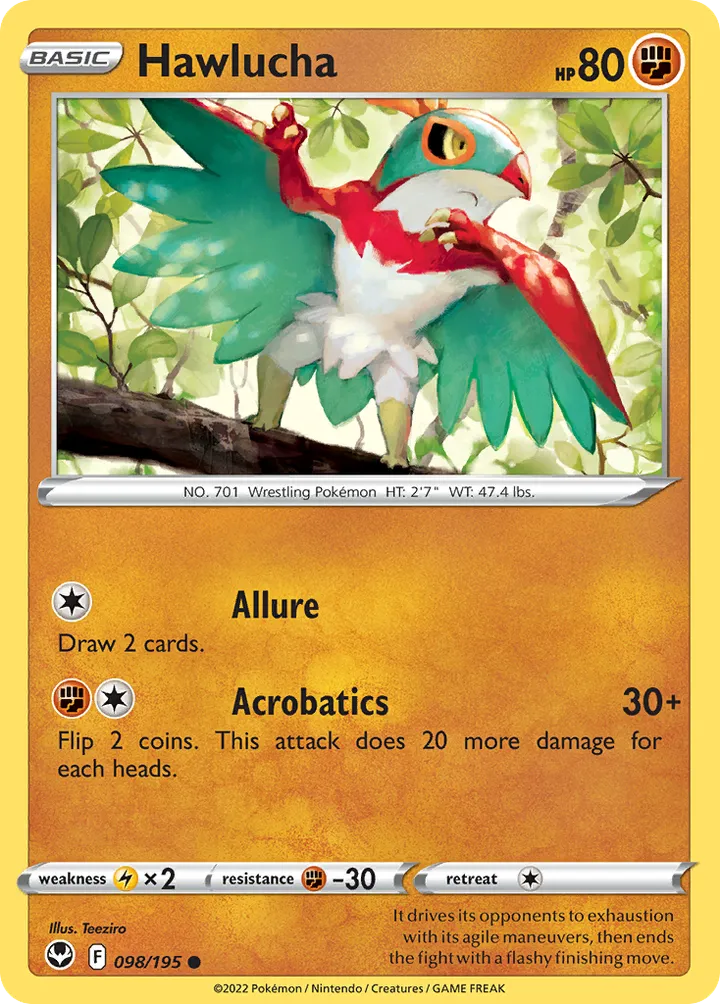 Sword & Shield—Silver Tempest 영어판 Hawlucha 98 카드 앞면