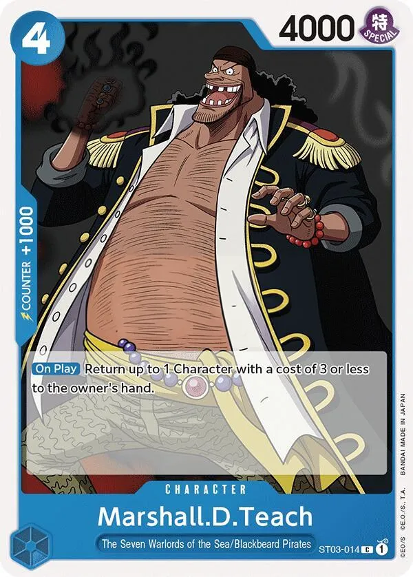 The Seven Warlords of the Sea 英語版 Marshall.D.Teach ST03-014 カード表面