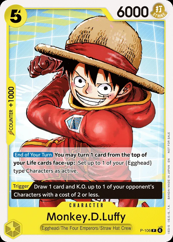 Promotion Cards 英語版 Monkey.D.Luffy P-106 · パラレル カード表面