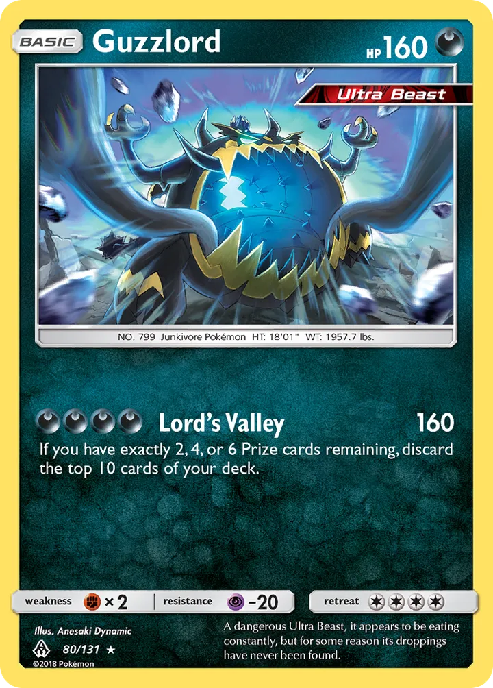 Sun & Moon—Forbidden Light 영어판 Guzzlord 80 카드 앞면