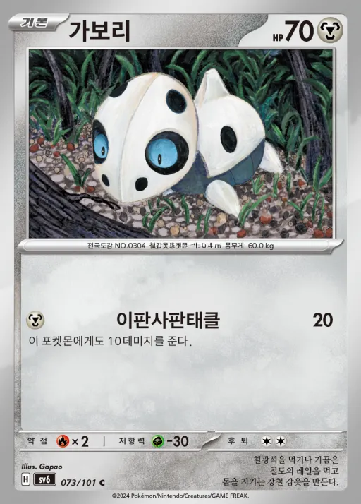 Front of 가보리 73, 변환의 가면 Korean