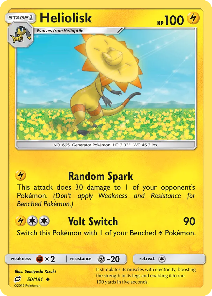 Sun & Moon—Team Up 영어판 Heliolisk 50 카드 앞면