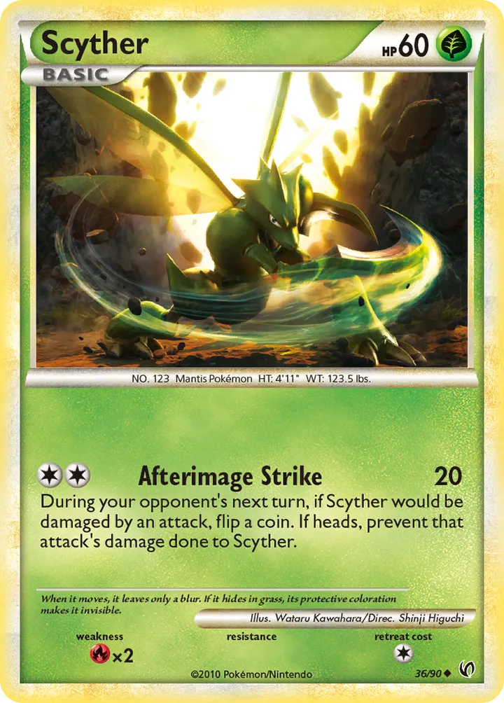 HS—Undaunted 영어판 Scyther 36 카드 앞면