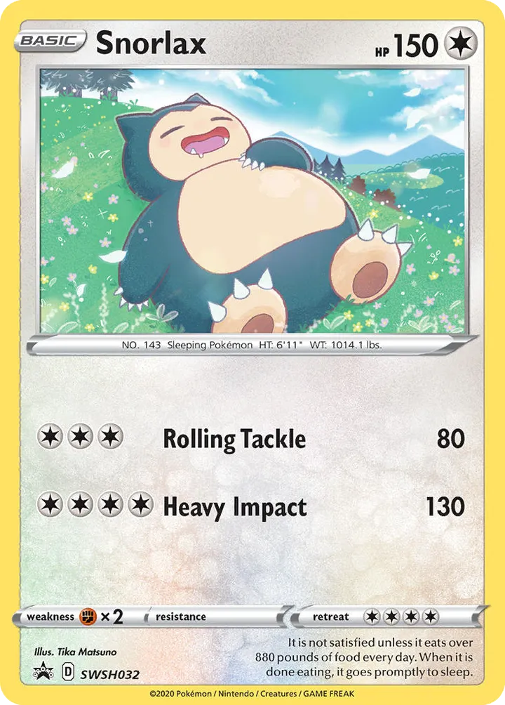 SWSH Black Star Promos 英語版 Snorlax SWSH032 カード表面