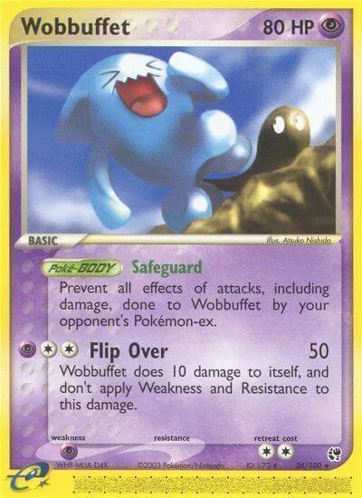EX Sandstorm 영어판 Wobbuffet 26 카드 앞면