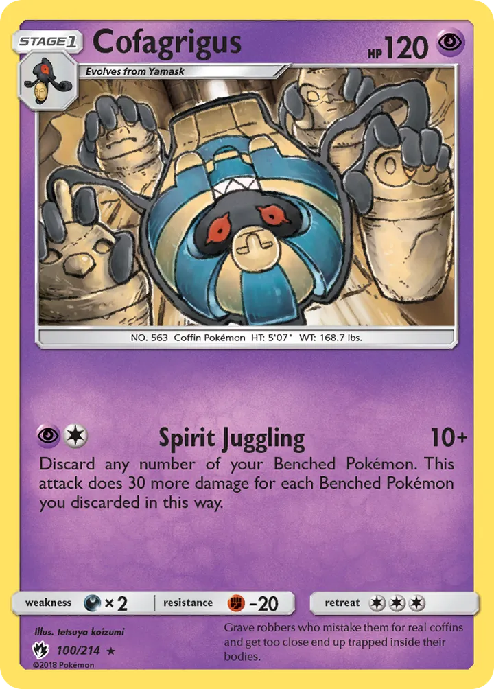 Sun & Moon—Lost Thunder 영어판 Cofagrigus 100 카드 앞면