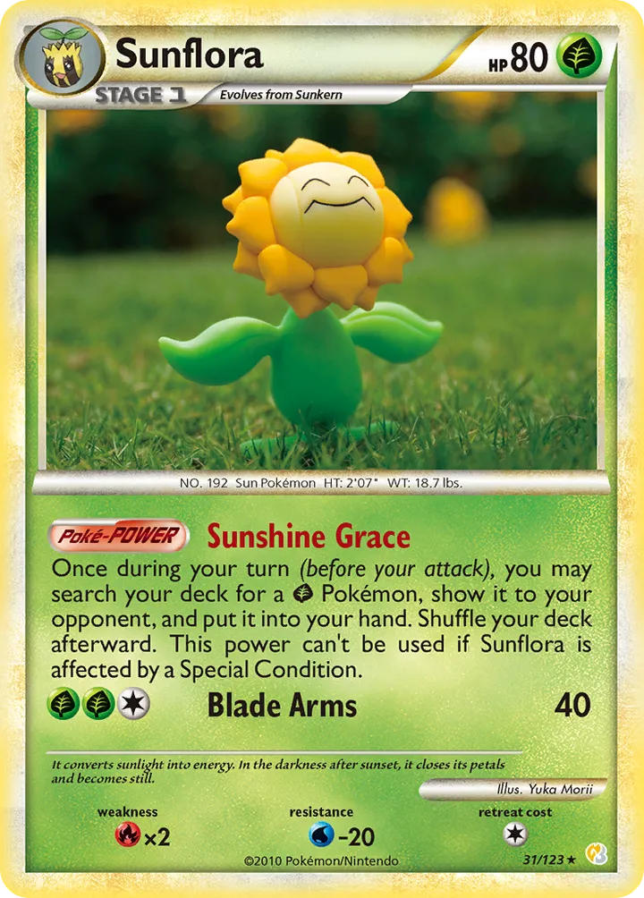 HeartGold & SoulSilver 영어판 Sunflora 31 카드 앞면