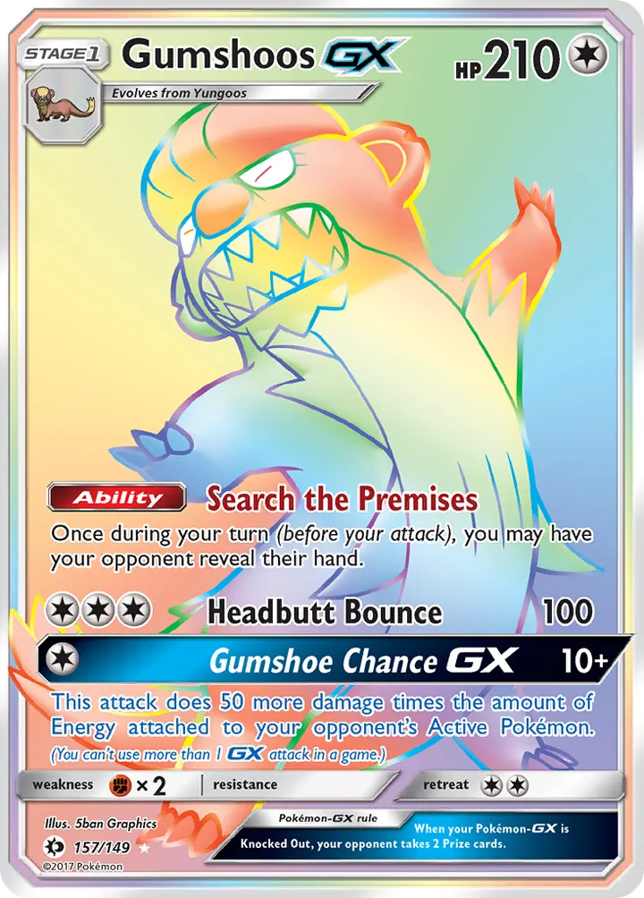 Sun & Moon 영어판 Gumshoos-GX 157 카드 앞면