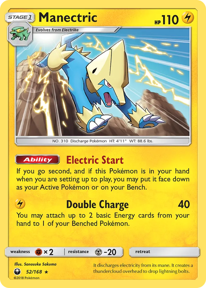 Sun & Moon—Celestial Storm 영어판 Manectric 52 카드 앞면
