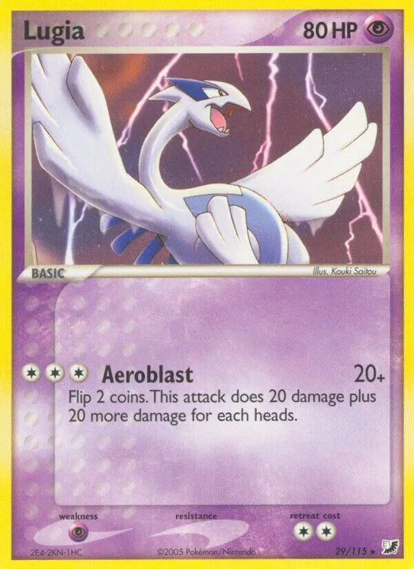 EX Unseen Forces 영어판 Lugia 29 카드 앞면