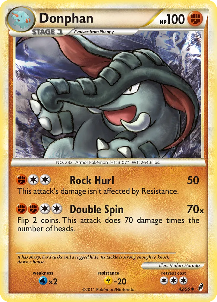 Pokémon TCG: Call of Legends 영어판 Donphan 42 카드 앞면