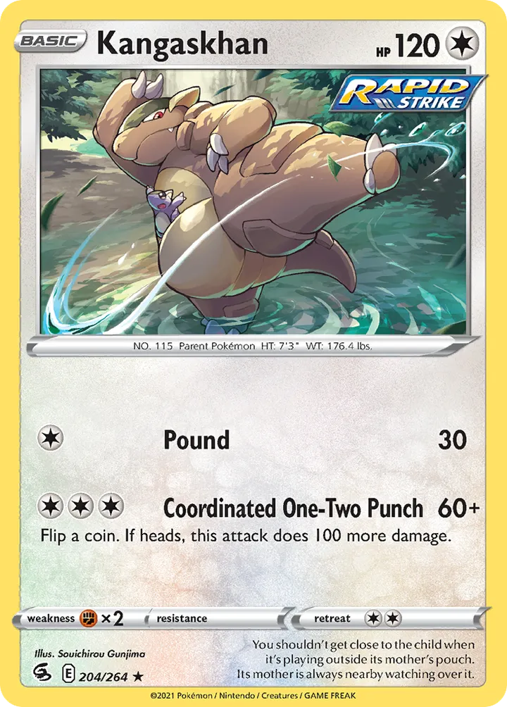 Sword & Shield—Fusion Strike 영어판 Kangaskhan 204 카드 앞면