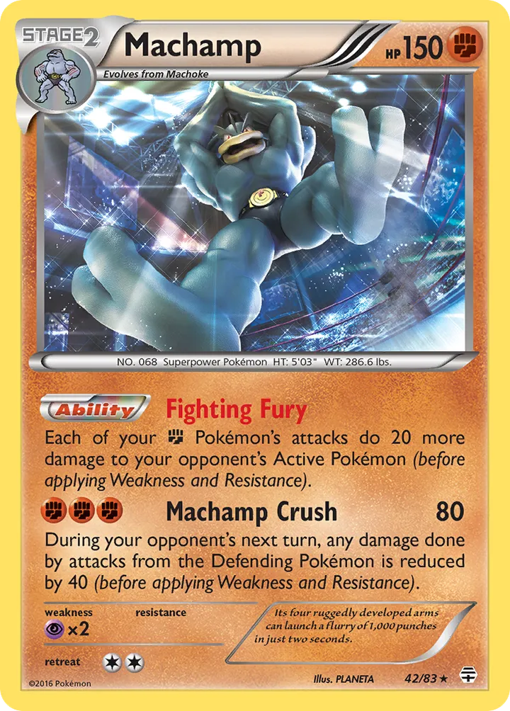 Generations 英語版 Machamp 42 カード表面