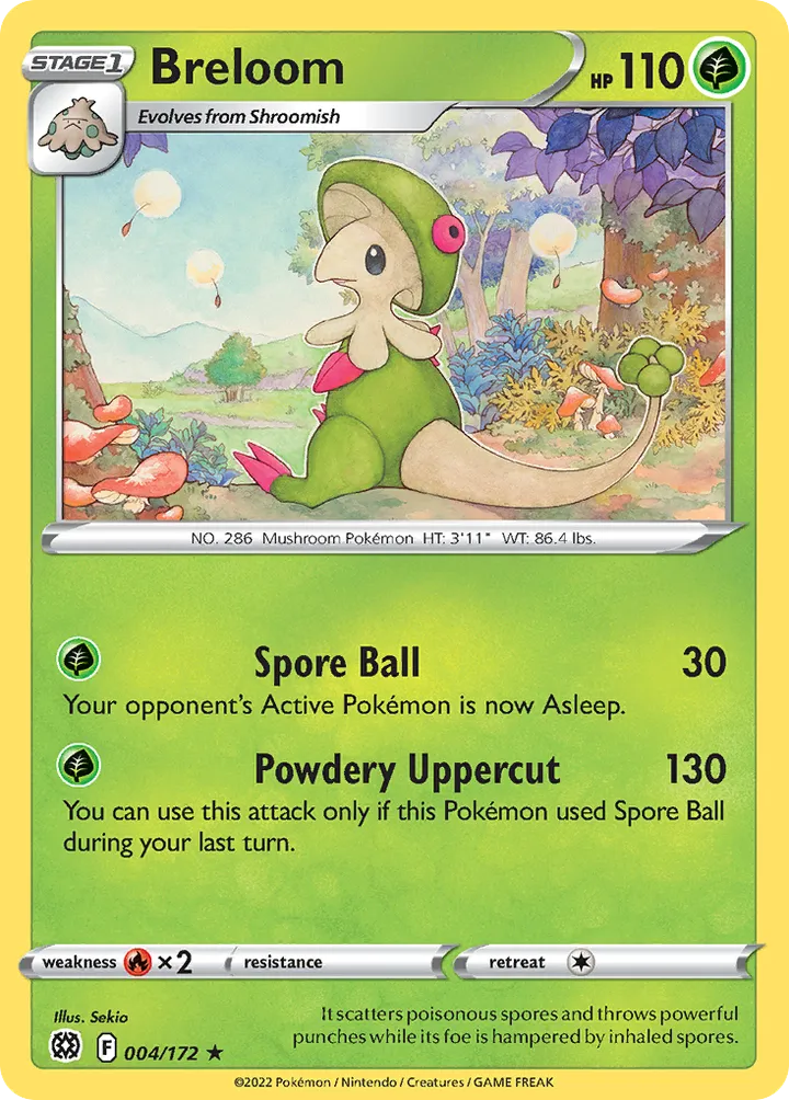 Sword & Shield—Brilliant Stars 영어판 Breloom 4 카드 앞면