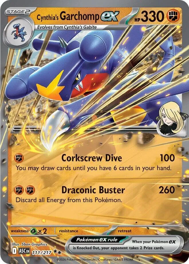 Mega Evolution—Ascended Heroes 英語版 Cynthia's Garchomp ex 111 カード表面