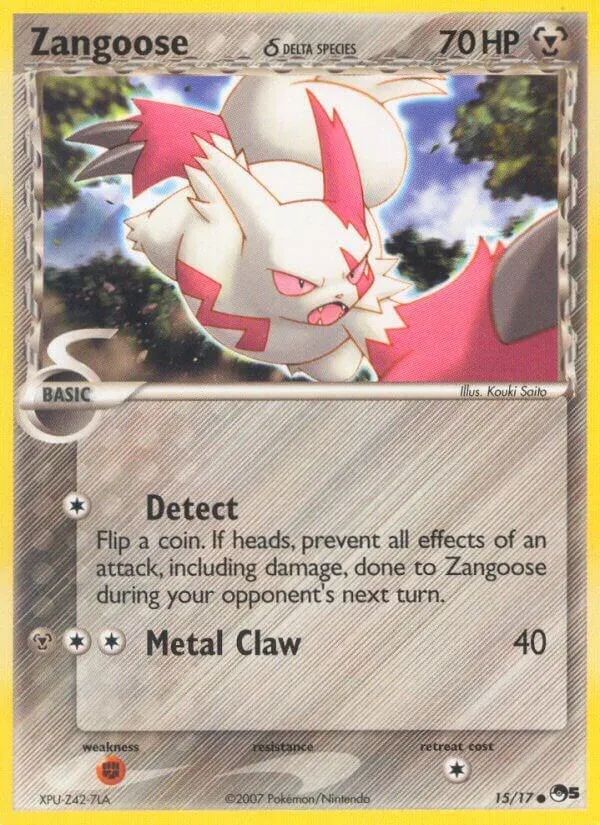 POP Series 5 영어판 Zangoose δ 15 카드 앞면