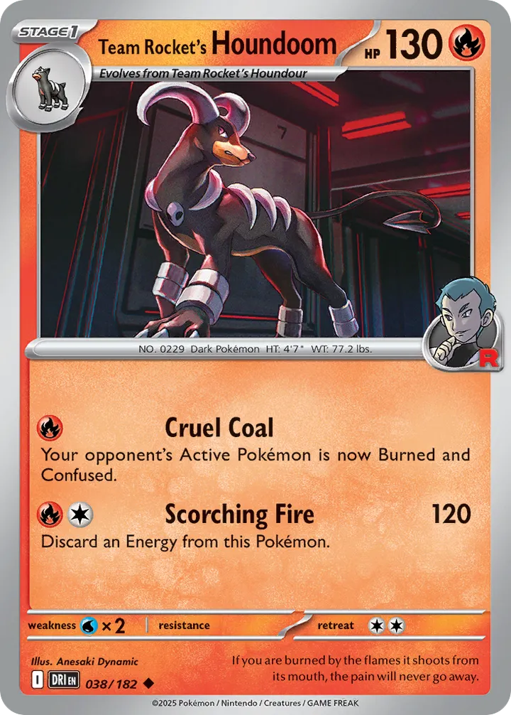Scarlet & Violet—Destined Rivals 영어판 Team Rocket's Houndoom 38 카드 앞면