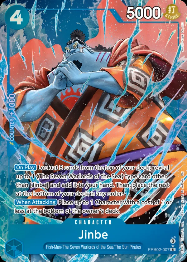One Piece Card The Best vol.2 영어판 Jinbe PRB02-007 · 패럴렐 카드 앞면