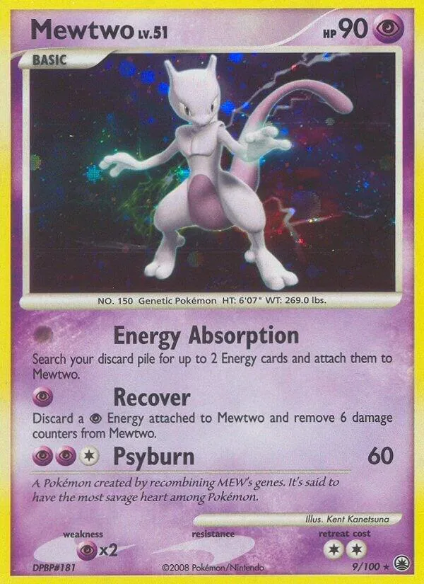 Diamond & Pearl—Majestic Dawn 영어판 Mewtwo 9 카드 앞면
