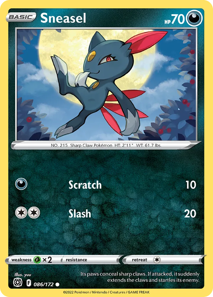 Sword & Shield—Brilliant Stars 영어판 Sneasel 86 카드 앞면