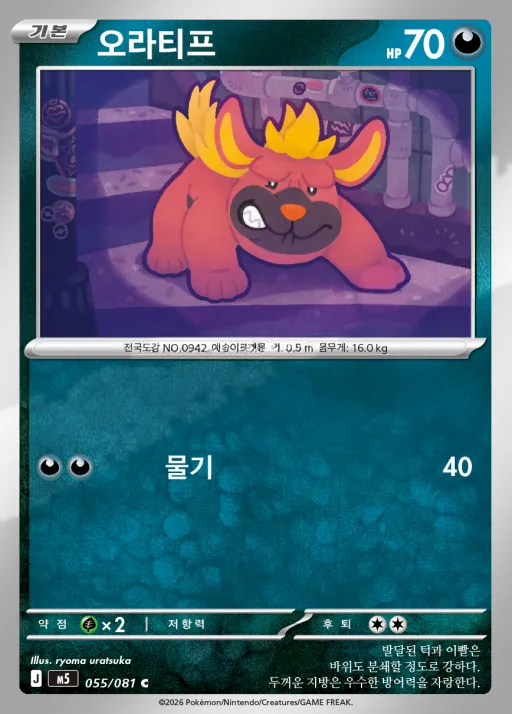 어비스아이 韓国語版 오라티프 55 カード表面