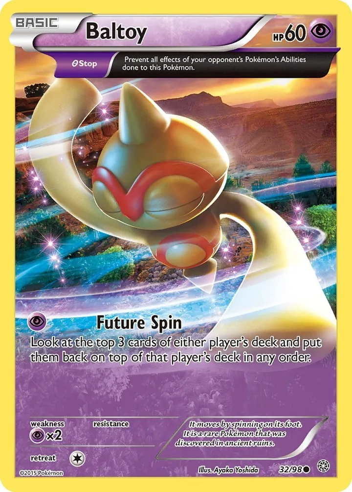 XY—Ancient Origins 英語版 Baltoy 32 · STOP カード表面