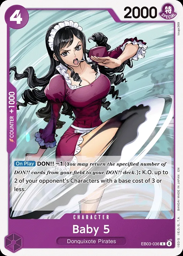 One Piece Heroines Edition 英語版 Baby 5 EB03-036 カード表面