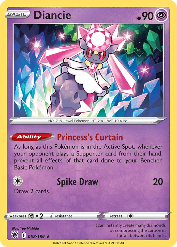 Sword & Shield—Astral Radiance 영어판 Diancie 68 카드 앞면