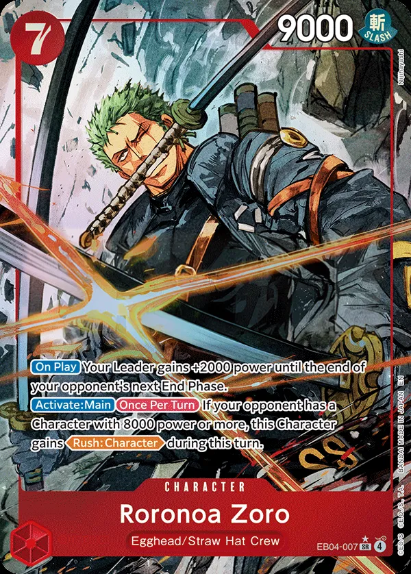 Egghead Crisis 英語版 Roronoa Zoro EB04-007 · パラレル カード表面