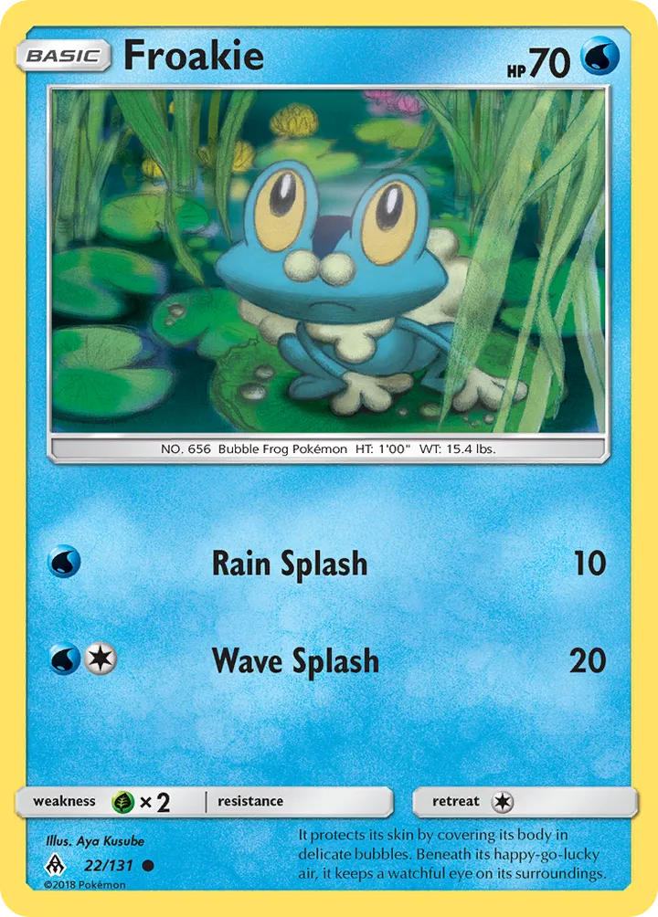 Sun & Moon—Forbidden Light 영어판 Froakie 22 카드 앞면