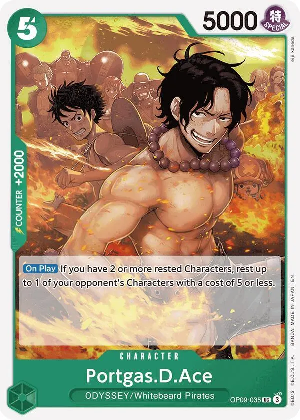 Emperors in the New World 영어판 Portgas.D.Ace OP09-035 · 재록 카드 앞면
