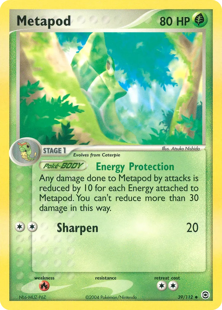 EX FireRed & LeafGreen 영어판 Metapod 39 카드 앞면