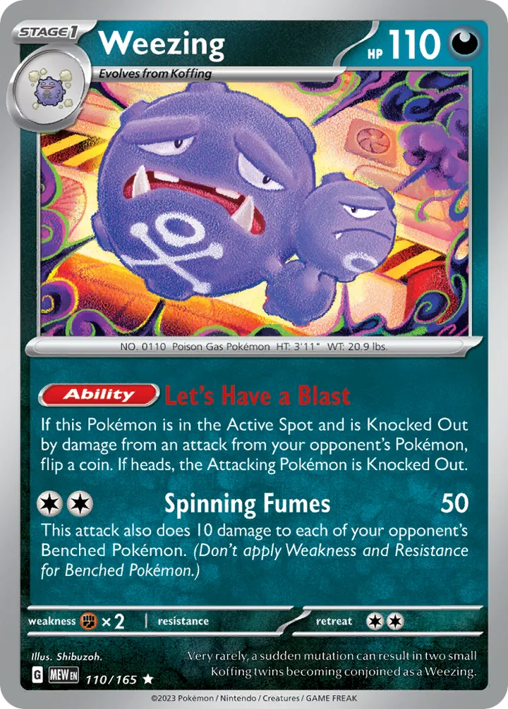 Scarlet & Violet—151 영어판 Weezing 110 카드 앞면