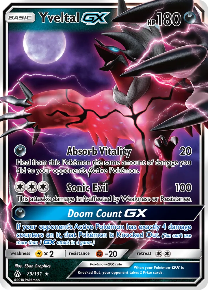 Sun & Moon—Forbidden Light 영어판 Yveltal-GX 79 카드 앞면