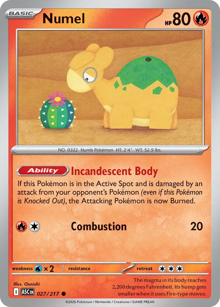 Mega Evolution—Ascended Heroes 영어판 Numel 27 카드 앞면