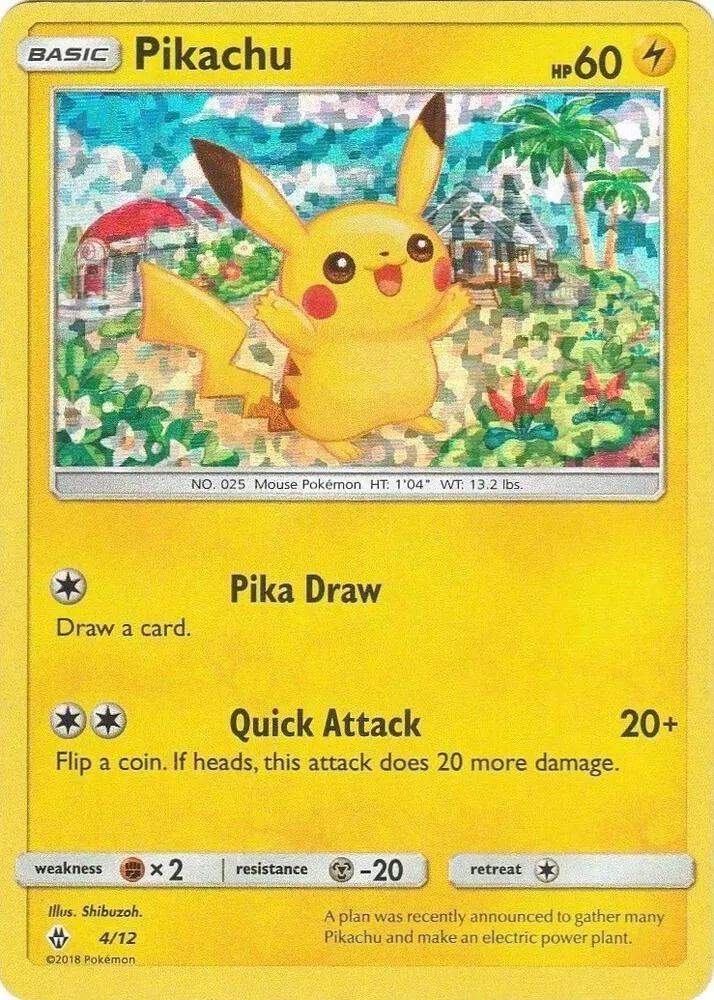 McDonald's Collection 2018 영어판 Pikachu 4 카드 앞면