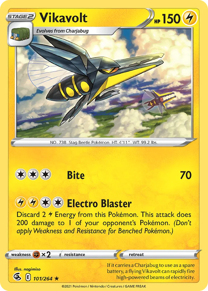 Sword & Shield—Fusion Strike 영어판 Vikavolt 101 카드 앞면