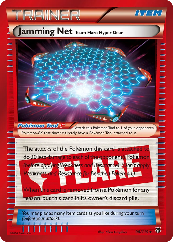 XY—Phantom Forces 영어판 Jamming Net Team Flare Hyper Gear 98 카드 앞면
