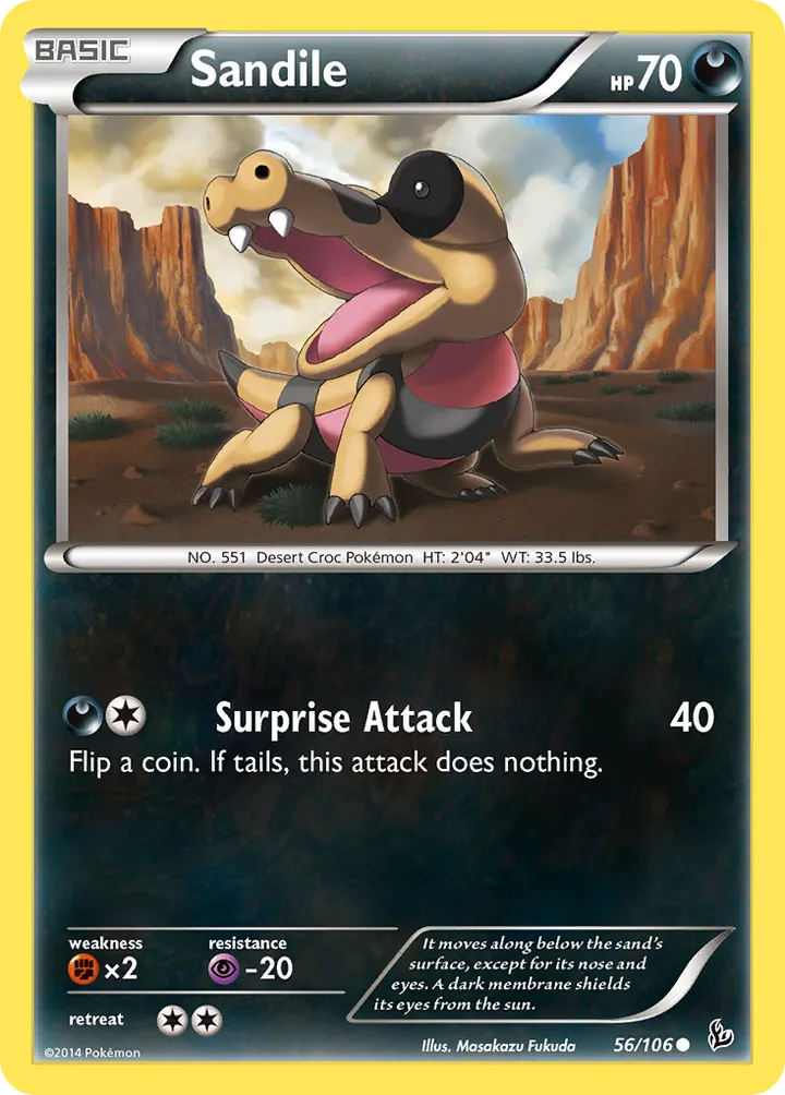 XY—Flashfire 영어판 Sandile 56 카드 앞면