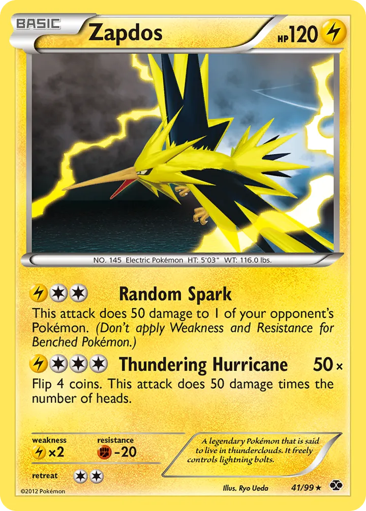 Black & White—Next Destinies 영어판 Zapdos 41 카드 앞면