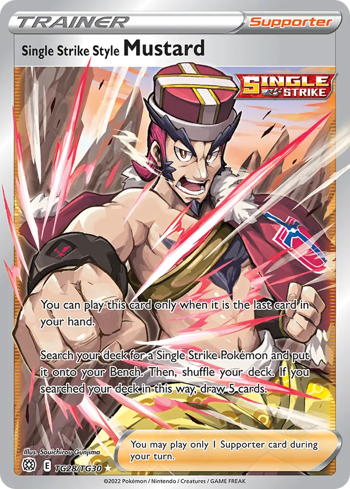 Sword & Shield—Brilliant Stars 영어판 Single Strike Style Mustard TG28 카드 앞면