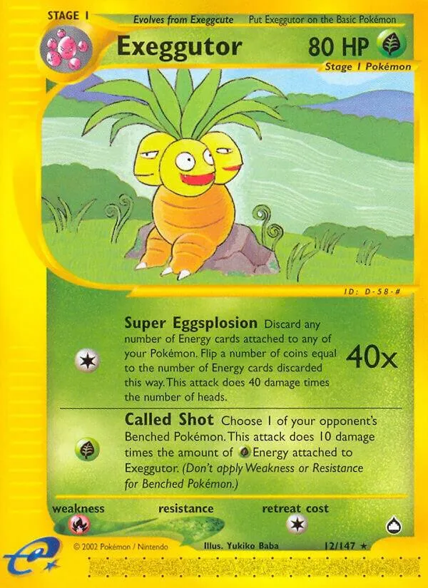 Aquapolis 英語版 Exeggutor 12 カード表面