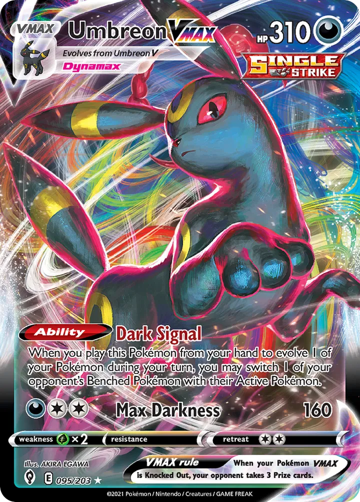 Sword & Shield—Evolving Skies 영어판 Umbreon VMAX 95 카드 앞면