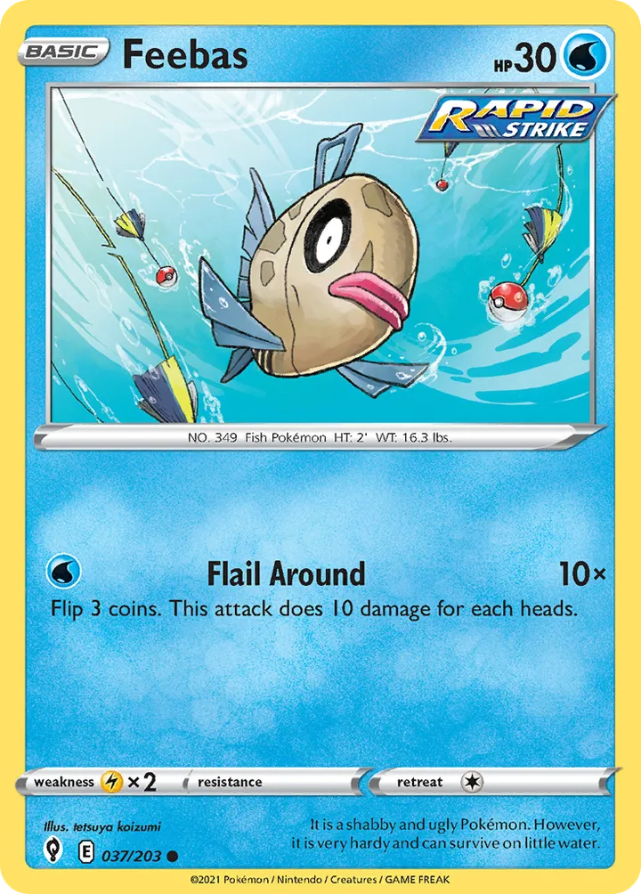 Sword & Shield—Evolving Skies 영어판 Feebas 37 카드 앞면